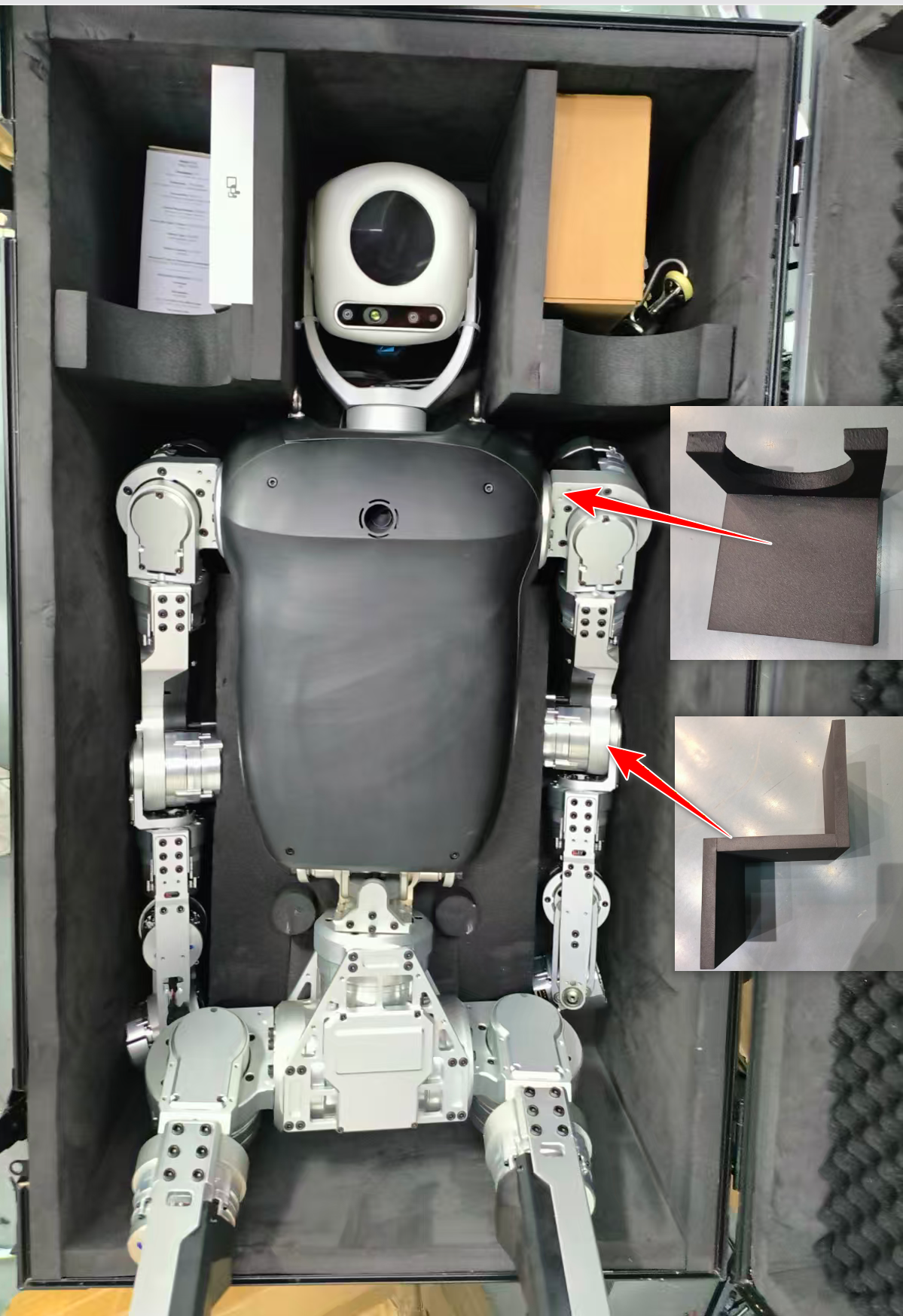 Figure 3: Arm and elbow foam insert placement